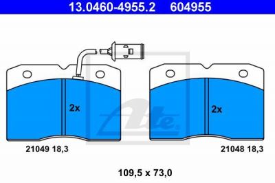 ATE 13.0460-4955.2 комплект тормозных колодок, дисковый тормоз на IVECO DAILY II фургон/универсал