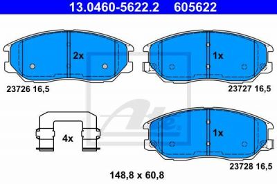 ATE 13.0460-5622.2 комплект тормозных колодок, дисковый тормоз на HYUNDAI EQUUS / CENTENNIAL