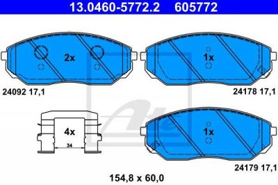 ATE 13.0460-5772.2 комплект тормозных колодок, дисковый тормоз на KIA SORENTO I (JC)