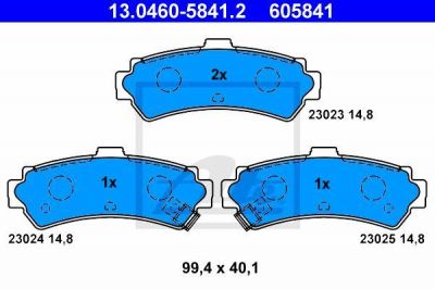 ATE 13.0460-5841.2 комплект тормозных колодок, дисковый тормоз на NISSAN ALMERA I (N15)