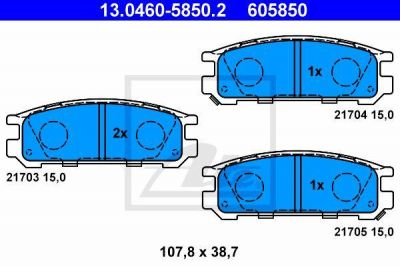 ATE 13.0460-5850.2 комплект тормозных колодок, дисковый тормоз на SUBARU IMPREZA универсал (GF)