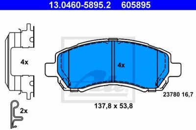 ATE 13.0460-5895.2 комплект тормозных колодок, дисковый тормоз на SUBARU IMPREZA универсал (GF)