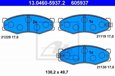 ATE 13.0460-5937.2 комплект тормозных колодок, дисковый тормоз на NISSAN BLUEBIRD Hatchback (T72, T12)