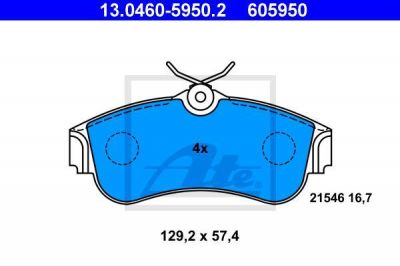 ATE 13.0460-5950.2 Колодки торм.пер. Nissan Primera, Almera