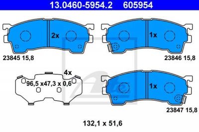 ATE 13.0460-5954.2 Колодки торм.пер. Mazda 323, 626, Xedos 6, Ford