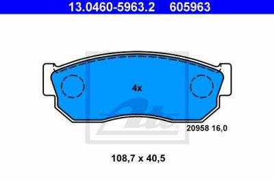 ATE 13.0460-5963.2 комплект тормозных колодок, дисковый тормоз на NISSAN SUNNY II (N13)