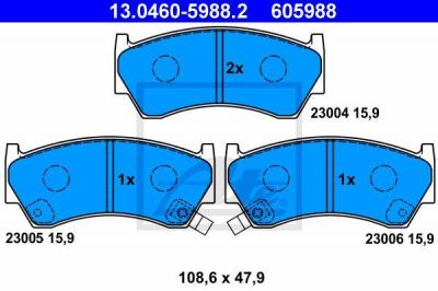 ATE 13.0460-5988.2 Колодки торм.пер. Nissan Almera (95-)