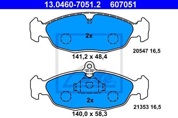 ATE 13.0460-7051.2 Колодки торм.пер. Opel Vectra A, Astra F, Daewoo