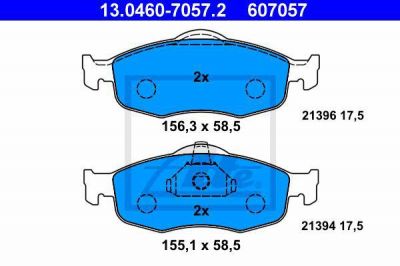 ATE 13.0460-7057.2 Колодки торм.пер. Ford Mondeo I, II, Scorpio I, II