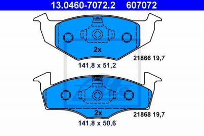 ATE 13.0460-7072.2 Колодки торм.пер. VW Golf III, Polo, Vento