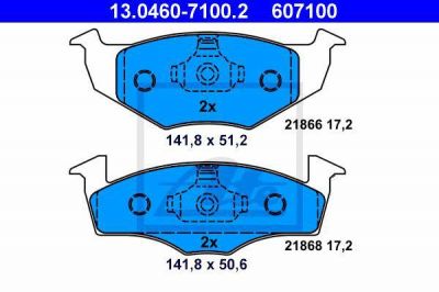 ATE 13.0460-7100.2 Колодки передние SEAT Arosa/SKODA Fabia/VW Lupo /WK- (6N0698151C)