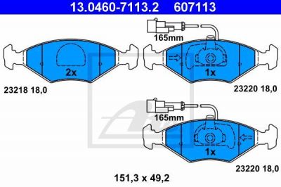 ATE 13.0460-7113.2 комплект тормозных колодок, дисковый тормоз на FIAT PALIO Weekend (178DX)