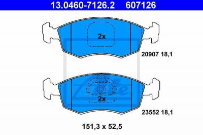 ATE 13.0460-7126.2 комплект тормозных колодок, дисковый тормоз на FIAT PALIO Weekend (178DX)