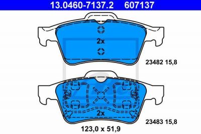 ATE 13.0460-7137.2 Колодки торм.зад. Nissan Primera, Renault Laguna, Megane (44060-BA00F)