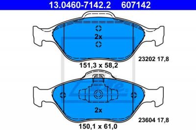 ATE 13.0460-7142.2 Колодки торм.пер. Ford Fiesta, Fusion, Mazda 2