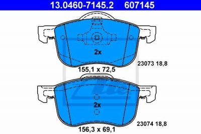 ATE 13.0460-7145.2 Колодки торм.пер. Volvo S60, S80, V70, XC70