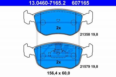 ATE 13.0460-7165.2 комплект тормозных колодок, дисковый тормоз на FORD MONDEO I седан (GBP)