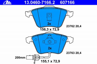 ATE 13.0460-7166.2 Колодки торм.пер. Audi A6, Allroad