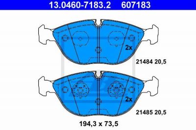 ATE 13.0460-7183.2 * Колодки торм.пер. Audi, VW, , MB