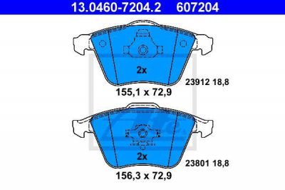 ATE 13.0460-7204.2 Колодки торм.пер. Ford Focus, Volvo S40