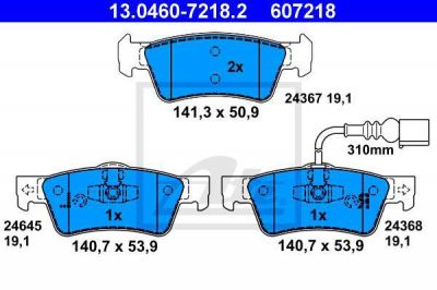 ATE 13.0460-7218.2 КОЛОДКИ ТОРМ. ДИСК. КОМ-КТ VW TRANSPORTER 03->