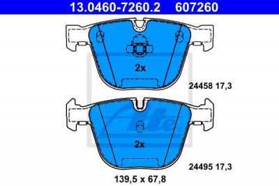 ATE 13.0460-7260.2 Колодки X5/X6 E70 2007=>