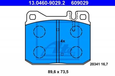 ATE 13.0460-9029.2 Колодки торм.пер. MB W126 (85-91), W123