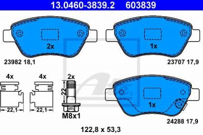 ATE 13046038392 Колодки торм.пер. Opel Corsa D (07.06-)