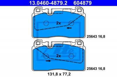 ATE 13046048792 13.0460-4879.2_колодки дисковые передние! Audi Q5 2.0TFSI/3.0TFSI/2.0TDI/3.0TDI 08>