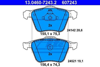 ATE 13046072432 КОЛОДКИ ТОРМ FRD S-MAX VOLV S60 II/S80 II/V70 III 06/10->>