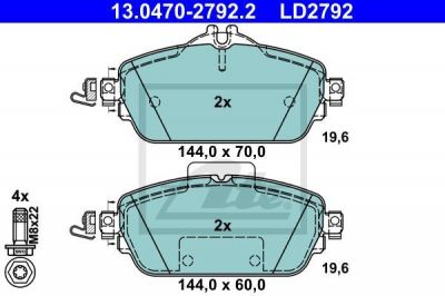 ATE 13.0470-2792.2 комплект тормозных колодок, дисковый тормоз на MERCEDES-BENZ E-CLASS (W213)