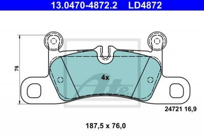 ATE 13.0470-4872.2 комплект тормозных колодок, дисковый тормоз на VW TOUAREG (7P5)