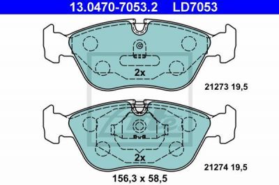 ATE 13.0470-7053.2 комплект тормозных колодок, дисковый тормоз на VOLVO C70 I кабрио