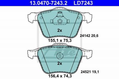 ATE 13.0470-7243.2 Колодки пер CERAMIC FORD Mondeo IV