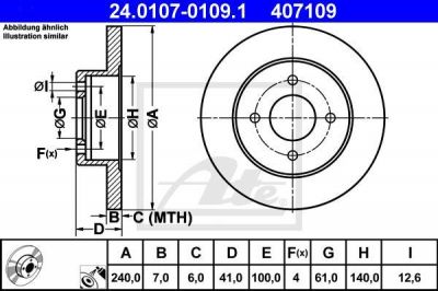 ATE 24.0107-0109.1 тормозной диск на NISSAN MICRA II (K11)