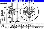 ATE 24.0108-0114.2 ДИСК ТОРМ. ЗАДН. RENAULT CLIO III (BR_/CR_) (05-)