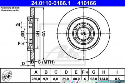 ATE 24.0110-0166.1 тормозной диск на ALFA ROMEO 75 (162B)