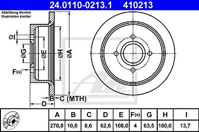 ATE 24.0110-0213.1 тормозной диск на FORD ESCORT VII седан (GAL, AFL)