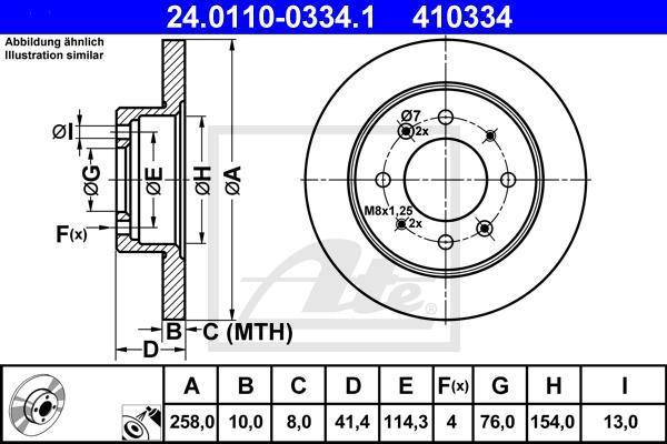 ATE 24.0110-0334.1 тормозной диск на KIA SPECTRA седан (LD)