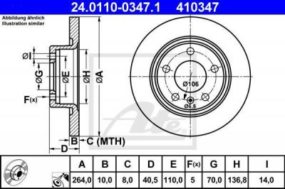 ATE 24.0110-0347.1 тормозной диск на OPEL CORSA E Van