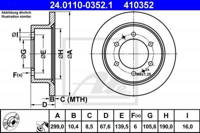 ATE 24.0110-0352.1 тормозной диск на SSANGYONG REXTON (GAB_)