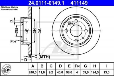 ATE 24.0111-0149.1 тормозной диск на ALFA ROMEO 146 (930)