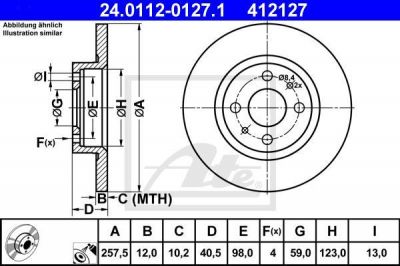 ATE 24.0112-0127.1 тормозной диск на FIAT BRAVA (182)