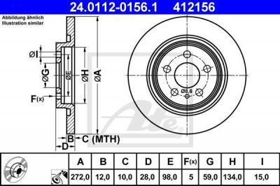 ATE 24.0112-0156.1 тормозной диск на PEUGEOT 807 (E)