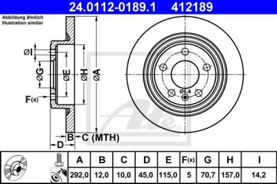 ATE 24.0112-0189.1 тормозной диск на OPEL ASTRA J Sports Tourer