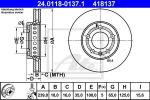 ATE 24.0118-0137.1 тормозной диск на SKODA FABIA