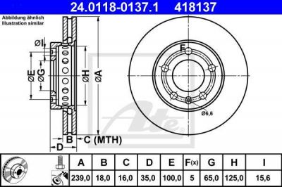 ATE 24.0118-0137.1 тормозной диск на SKODA FABIA