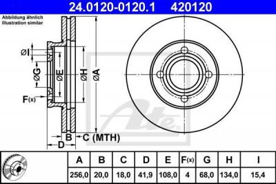 ATE 24.0120-0120.1 тормозной диск на AUDI 80 (81, 85, B2)