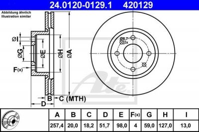 ATE 24.0120-0129.1 тормозной диск на FIAT CROMA (154)