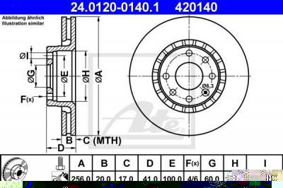 ATE 24.0120-0140.1 тормозной диск на OPEL CORSA B (73_, 78_, 79_)